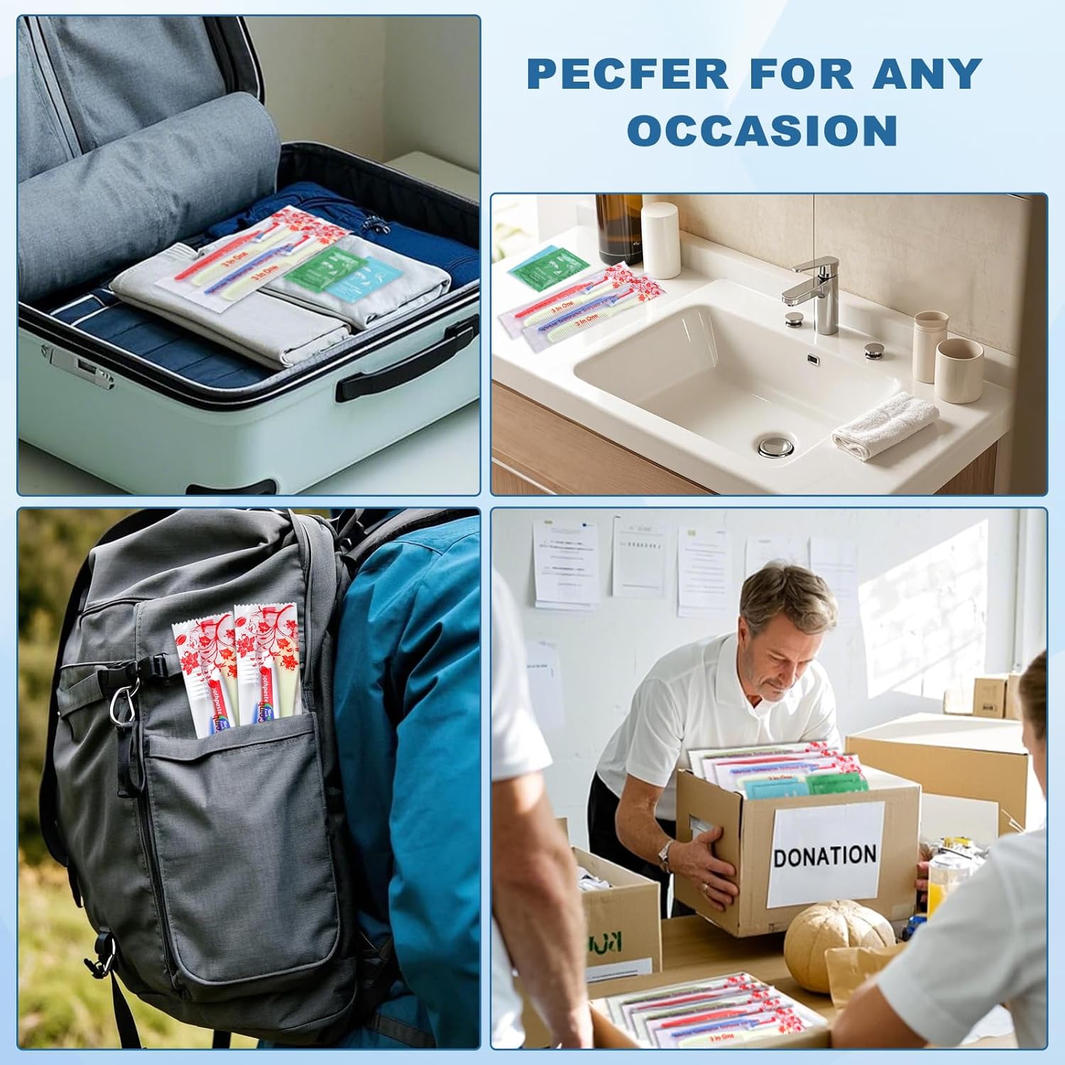 100 Pack Bulk Hygiene Kits for Homeless Individuals with Toothbrushes, Toothpaste, Comb, and Toiletries - Image 9