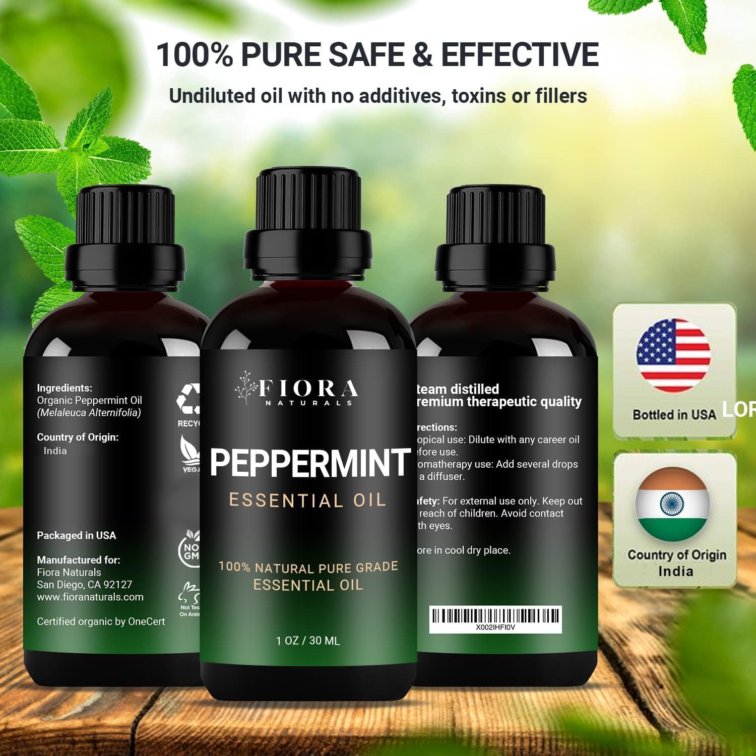 Tea Tree and Peppermint 100% Pure Essential Oils Bundle for Skin, Hair, and Nails - 1 oz - Image 3