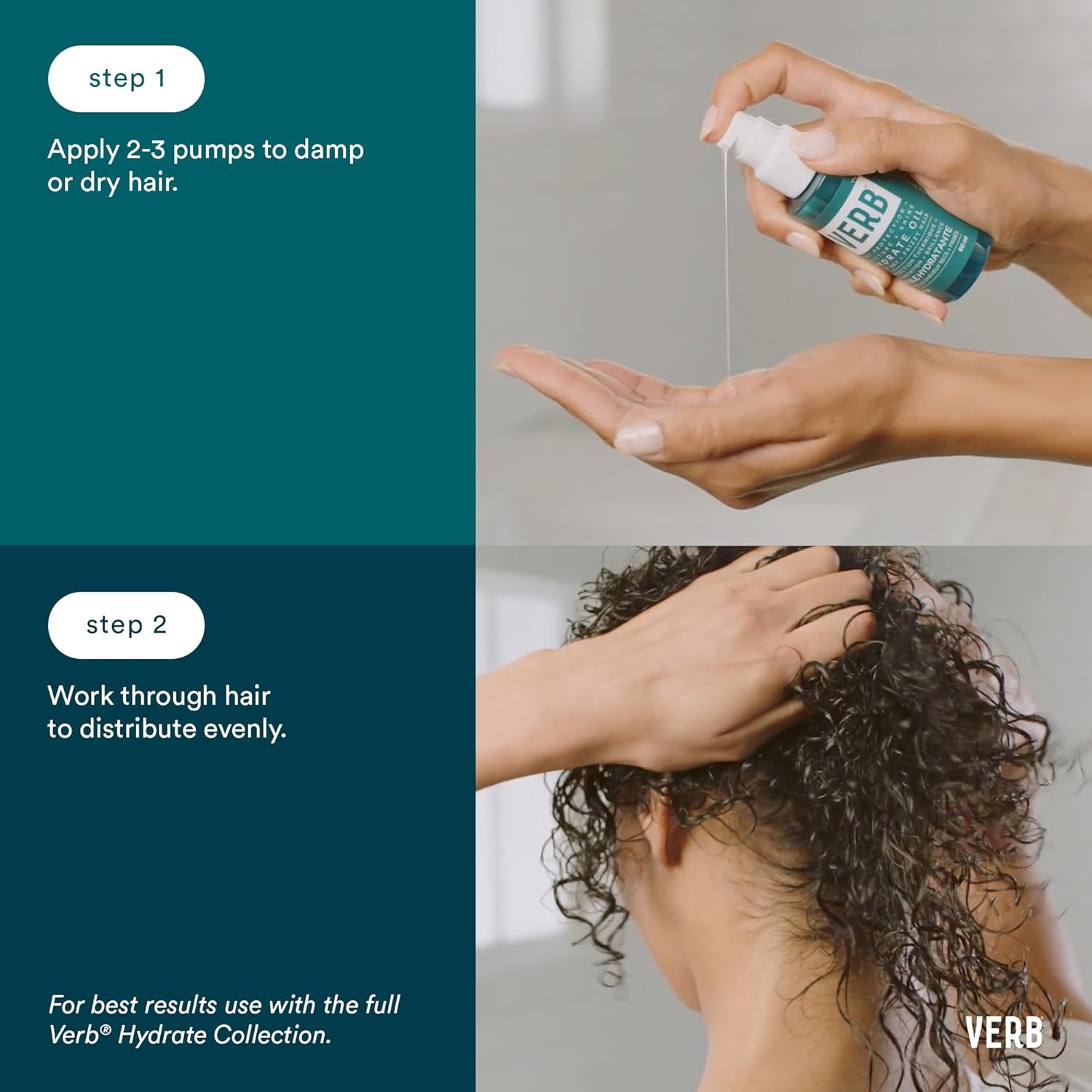 VERB Hydrate Oil - Add Moisture -Increases Shine - Smooth Frizz - Heat Protection for Dry + Frizzy Hair - Amber + Warm Jasmine Scent - Image 5