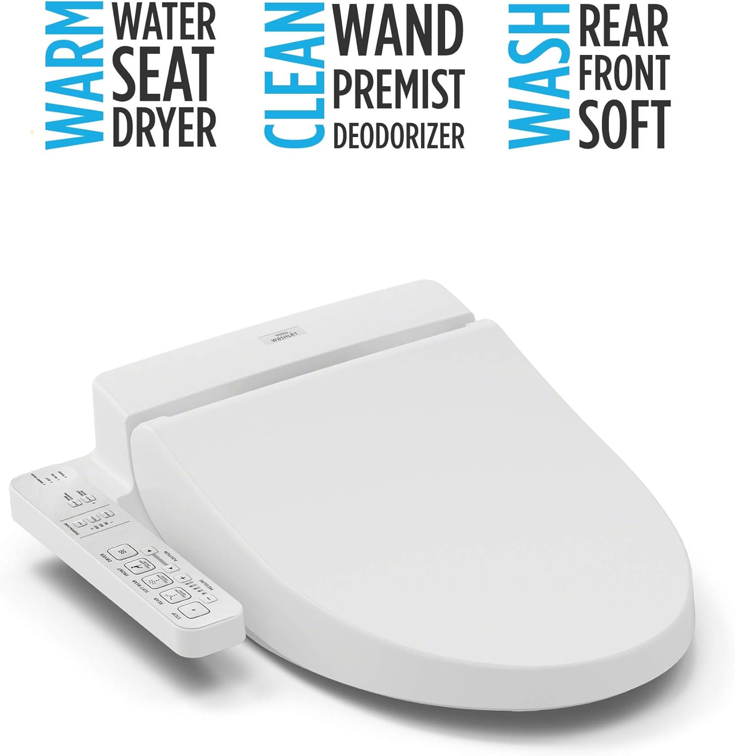 TOTO SW2034#01 C100 Electronic Bidet Toilet Cleansing Water, Heated Seat, Deodorizer, Warm Air Dryer, and PREMIST, Elongated, Cotton White - Image 23