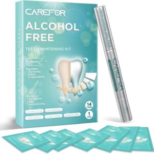 Teeth Whitening Strips 7 Treatments Kit - Contain Teeth Whitening Pen,Sensitive Teeth Whitener, Non-Slip, Dry Strip Technology for Coffee, Wine, Tobacco, and Other Stains (14 Strips)