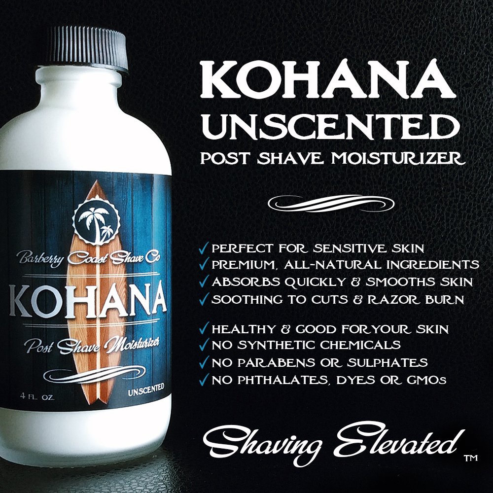 Unscented Kohana Aftershave - Post Shave Moisturizer & Face Lotion for Men with Sensitive Skin - Luxury All-Natural Skin Nourishing Ingredients - Alcohol Free - Image 3