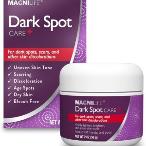 MagniLife Dark Spot Cream, Natural Treatment Diminishes Sun-Damage, Liver Spots, Freckles & Discoloration For Younger Looking Skin - Fader & Corrector For Face, Chest, Hands & Body - 2oz