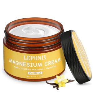 LEPONIX Magnesium Cream for Sleep & Muscle Recovery - Soothing Topical Magnesium Lotion for Leg Cramps, Joint Comfort, Pain Relief - Relaxing Magnesium Body Butter for Adults 35+, Seniors & Kids