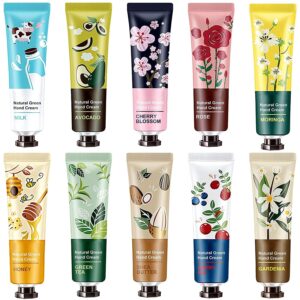 10 Pack Hand Cream for Women and Girls,Hand Cream for Dry Cracked Hands Deeply Moisturizing Hand Lotion with Shea Butter Vitamin E for Work Mini Travel Size Moisturizer Gift Set for Women