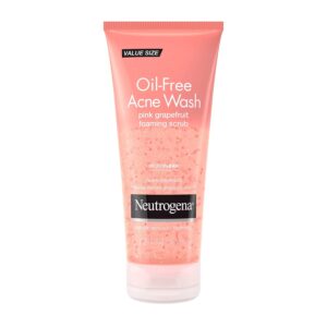 Neutrogena Oil Free Pink Grapefruit Acne Face Wash with Vitamin C, 2% Salicylic Acid Acne Treatment, Gentle Foaming Vitamin C Facial Scrub to Treat & Prevent Breakouts, 6.7 fl. oz