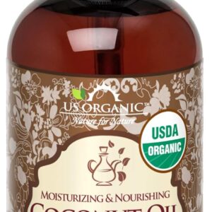US Organic Fractionated Coconut MCT Oil (Liquid Coconut Oil), USDA Certified Organic, Non-GMO, Perfect for massage, carrier oil for DIY blends, Hair, Skin care. 100% Pure, Hexane-Free (8 oz)