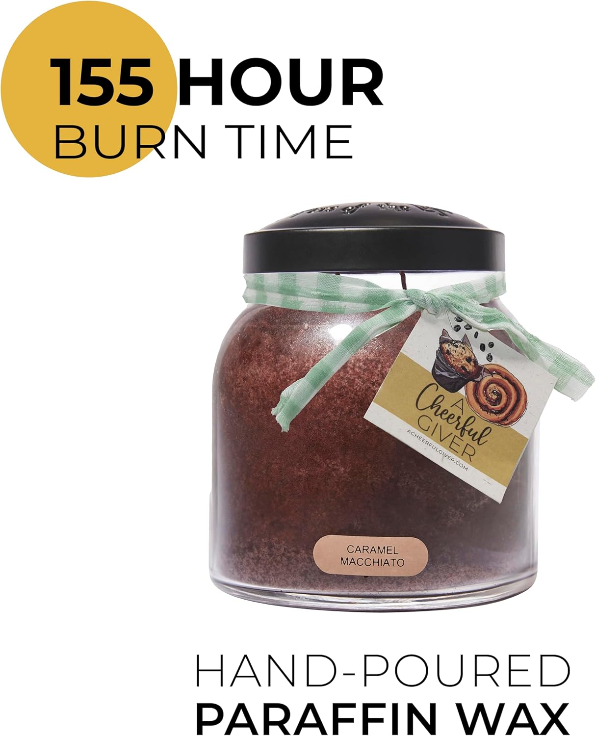 A Cheerful Giver โ Caramel Macchiato - 34oz Papa Scented Candle Jar with Lid - Keepers of the Light - 155 Hours of Burn Time, Gift for Women, Brown - Image 3