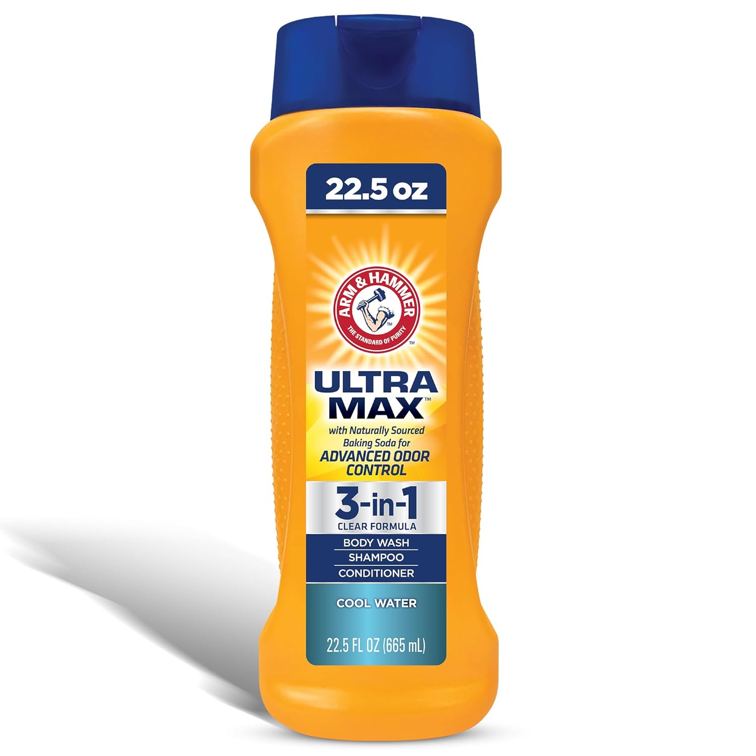 Arm & Hammer Essentials Mens Body Wash - Ultra Max 3-in-1 Cool Water 22.5oz - Mens Shampoo Conditioner Body Wash