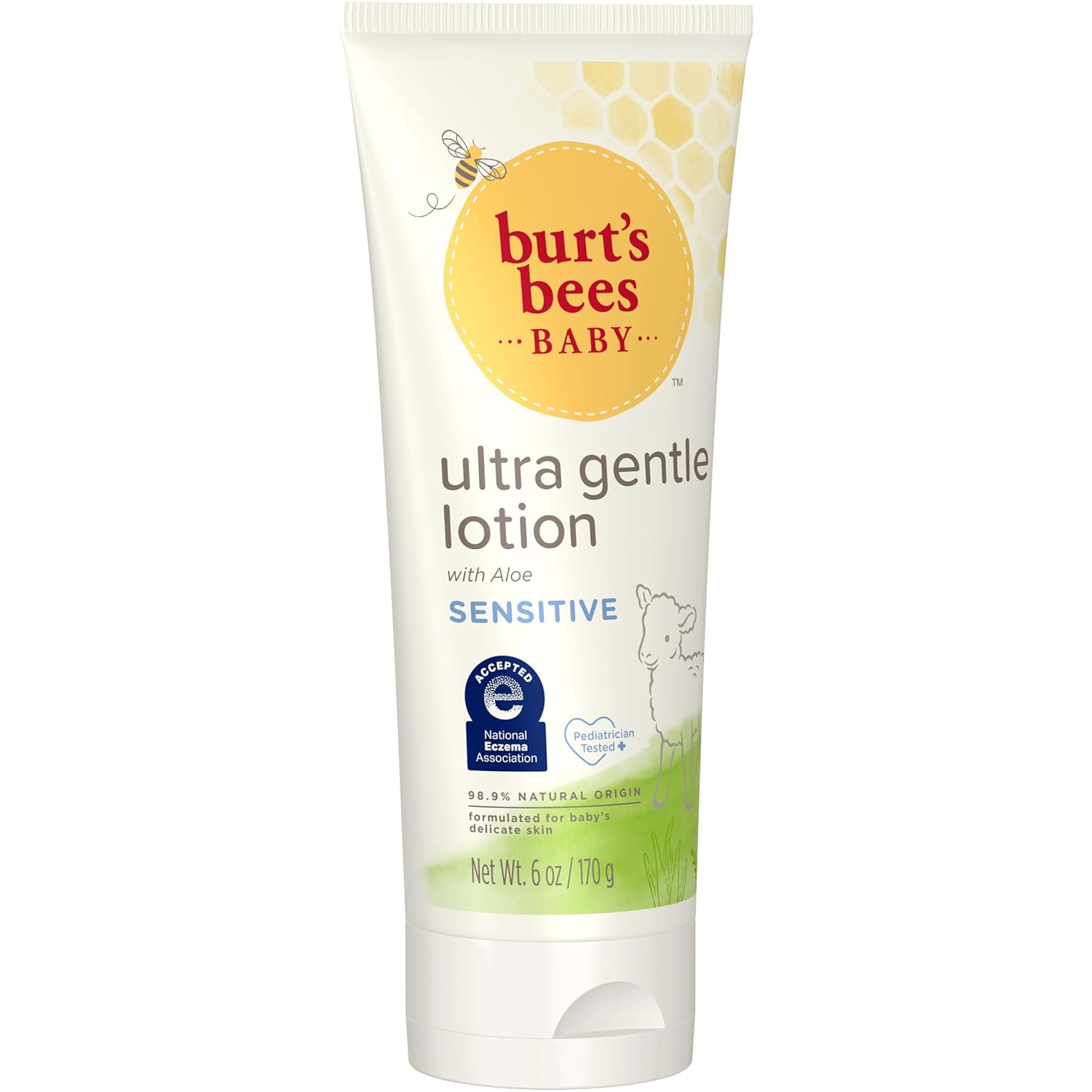 Burt's Bees Baby Ultra Gentle Lotion with Aloe for Sensitive Skin, Pediatrician Tested, 99.0% Natural Origin, 6 Ounces - Image 7