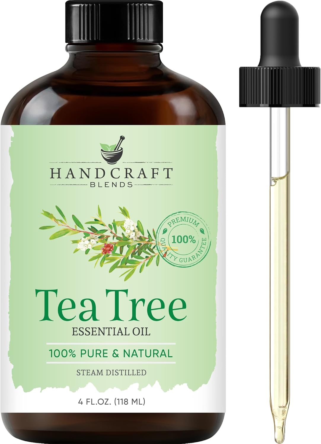 Handcraft Blends Tea Tree Essential Oil - Huge 4 Fl Oz - 100% Pure and Natural - Premium Grade Essential Oil for Diffuser and Aromatherapy, and DIY Soap Making