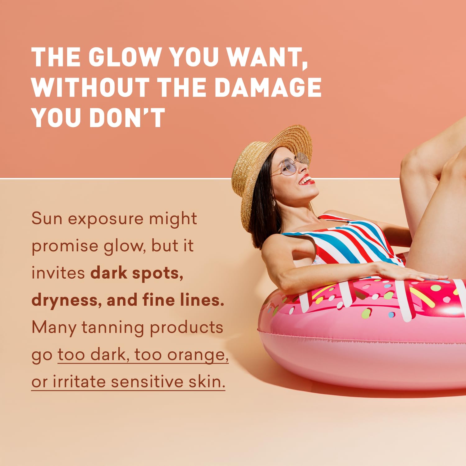 Sunless Tanning Lotion - Light to Medium tones | Indoor Self- Tanner | Body Tanning Lotion | Sun- Kissed Glow| Bronzer Lotion For All Skin Types |Just Nutritive | 8 Oz - Image 3