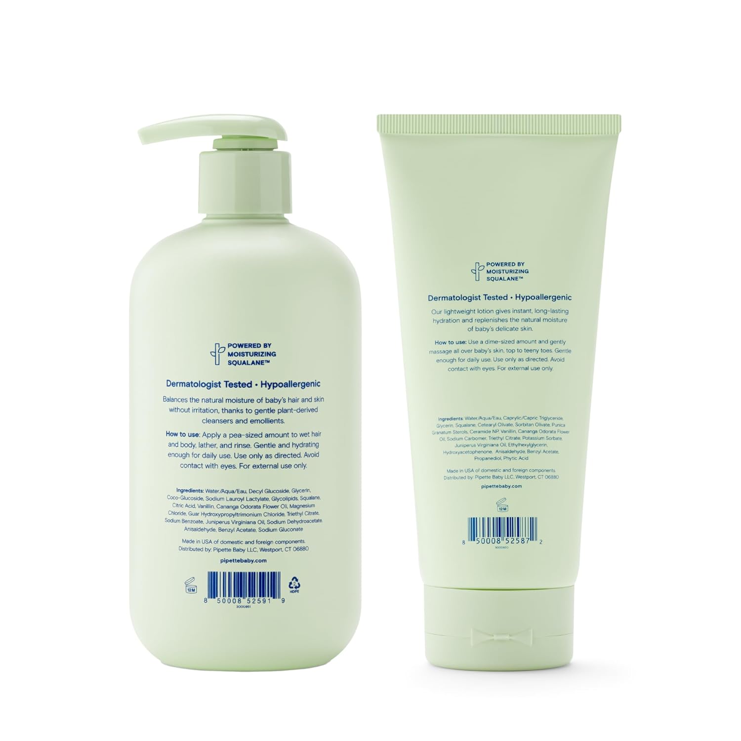 Pipette Vanilla + Ylang Ylang Baby Shampoo + Wash and Baby Lotion Duo, Clean, Tear-Free Bath Time, Sulfate-Free, Paraben-Free, Silicone-Free, Sensitive Skin, Hypoallergenic, Non-Toxic - Image 4