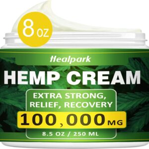 Natural Hemp Cream for Muscles, Joints, Lower Back, Back, Knees, Neck, Fingers, Elbows- 8.5 fl oz - Arnica,MSM, Turmeric, Emu Oil, Menthol, Aloe