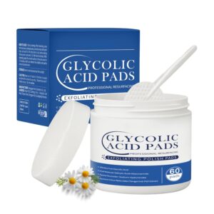 Glycolic Acid Resurfacing Pads (60 Count) - 10% Ultra Pure Glycolic Acid + 2% Salicylic Acid, Radiant Skin Renewal & Peeling Pads for Face