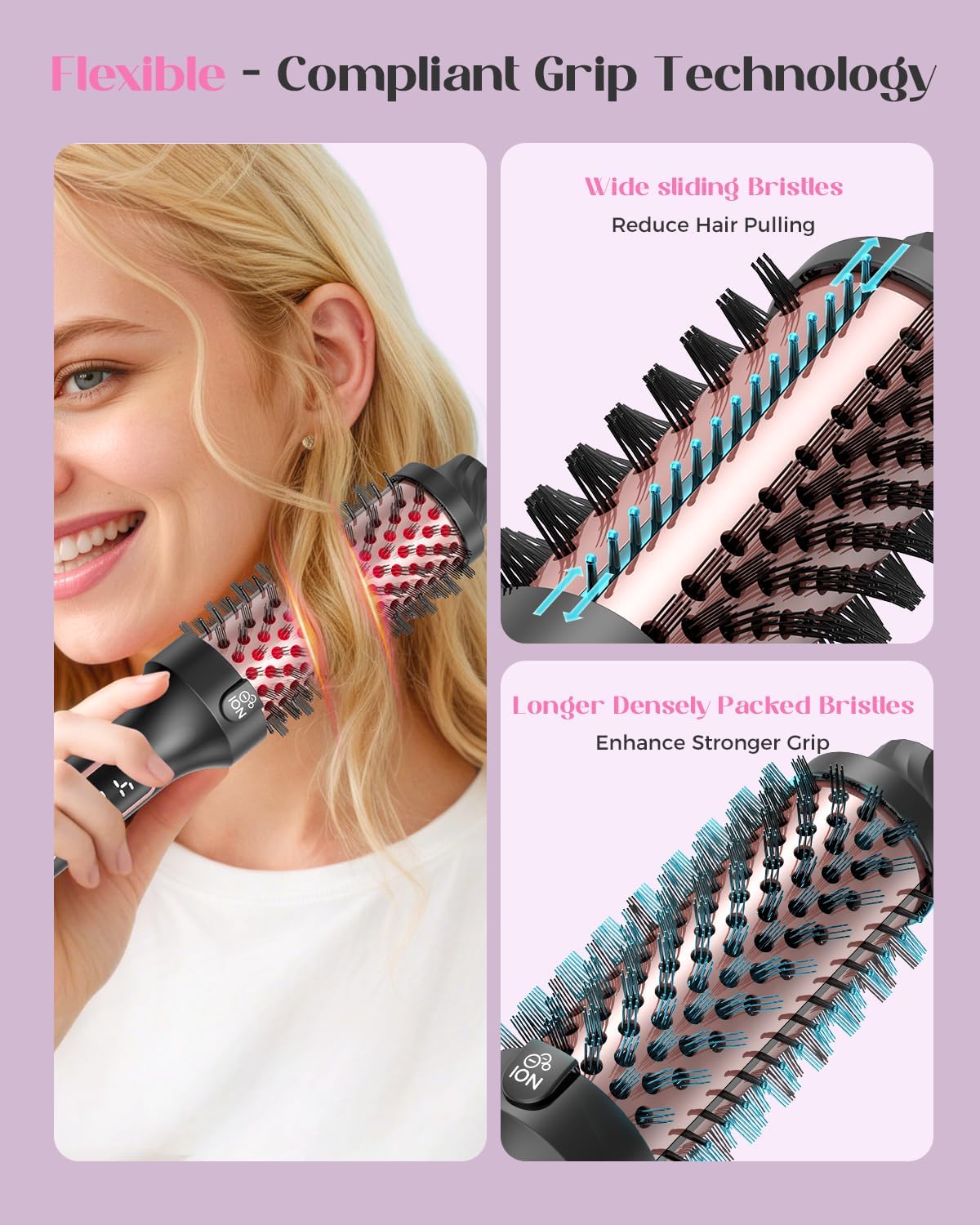 Ionic Infrared Thermal Round Brush 1.5 Inch for Smooth Hair and Natural Curls - Image 5