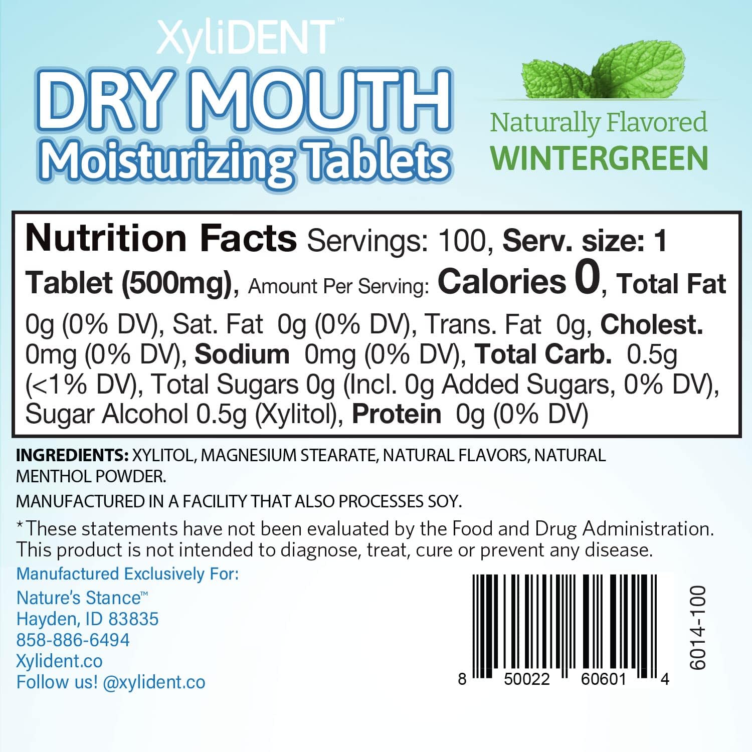 Nature's Stance XyliDENT Dry Mouth Relief Xylitol Tablets, Wintergreen Flavor, 100 Count - Image 6