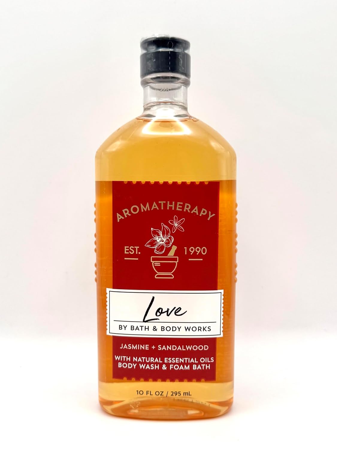 Bath and Body Work Aromatherapy Love Body Wash & Foam Bath, Jasmine + Sandalwood with Essential Oils, 10 fl oz
