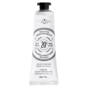 La Chatelaine 20% Shea Butter Hand Cream Travel Size, Organic Argan Oil, Moisturizing, Nourishing, Repairing, Extra-Rich Hand Lotion, Made in France, Paraben Free, 1 oz / 30ml (White Grapefruit)