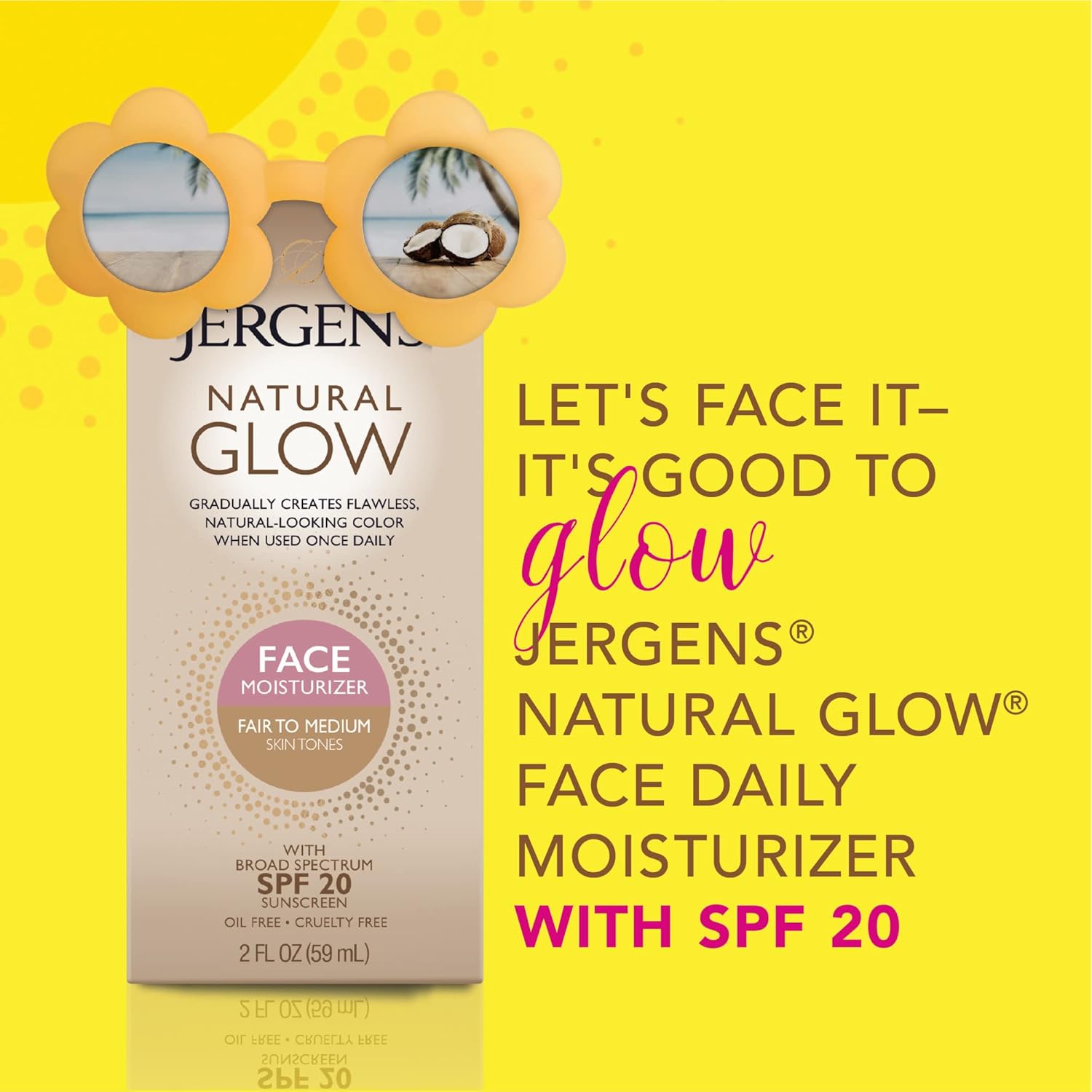 Jergens Natural Glow +FIRMING Self Tanner Body Lotion, Fair to Medium Skin Tone & Jergens Natural Glow Face Self Tanner Lotion, SPF 20 Sunless Tanning, Fair to Medium Skin Tone - Image 7