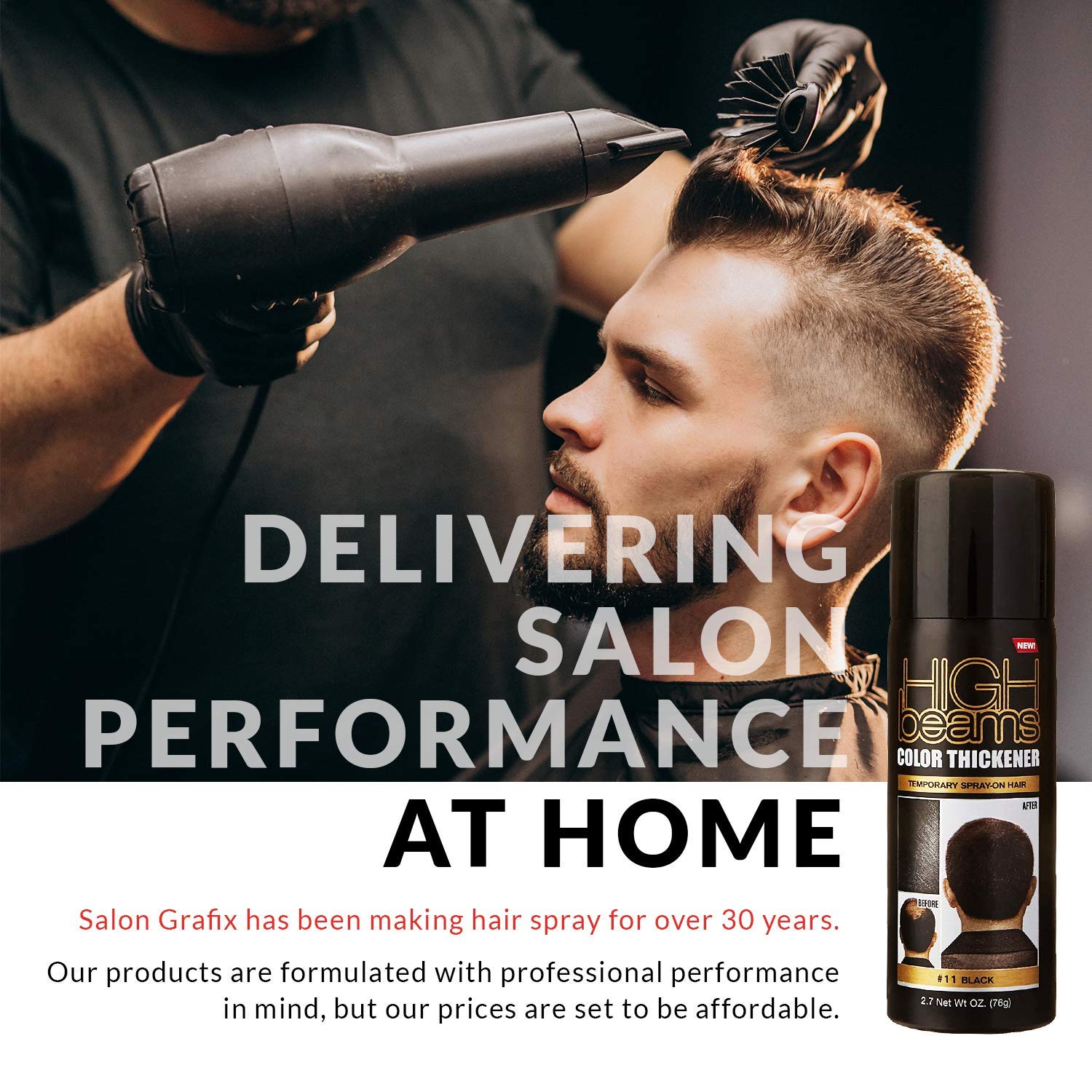 Salon Grafix High Beams Black Temporary Hair Color Spray 2.7 oz Unisex - Image 6