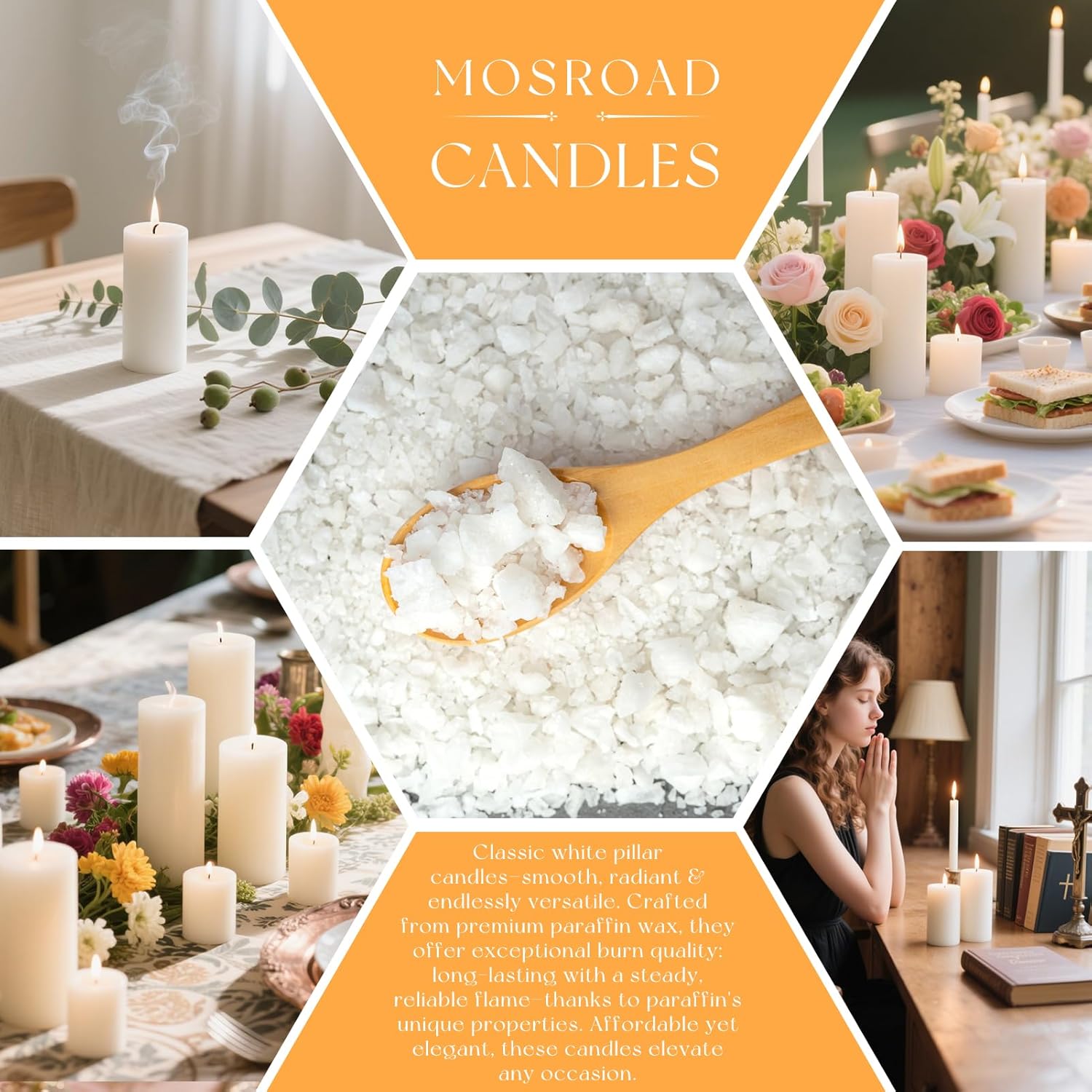 White Pillar Candles - 12 Packs Unscented Wax Pillar Candle, Long-Lasting 30 Hour Burn Time, 2x4 Inch, Elegant Decorative White Candles for Weddings, Centerpiece, Home Decor - Image 4