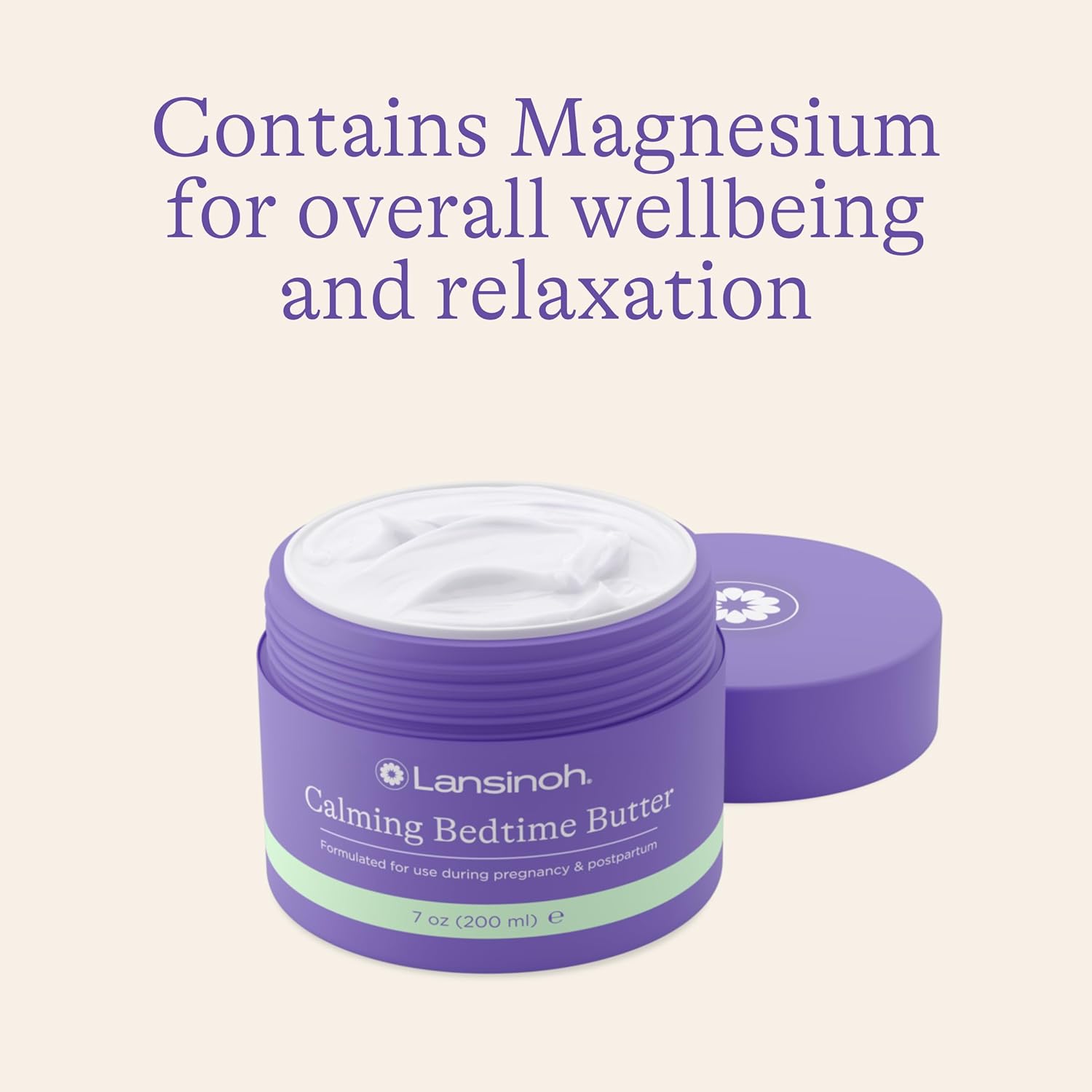 Lansinoh Magnesium Bedtime Butter Body Lotion for Pregnant Moms, Calm Magnesium Lotion for Aching Muscles, Lotion for Women & Soothing Massage, Promote Relaxation, Help Ease Cramps, 7 oz. - Image 6