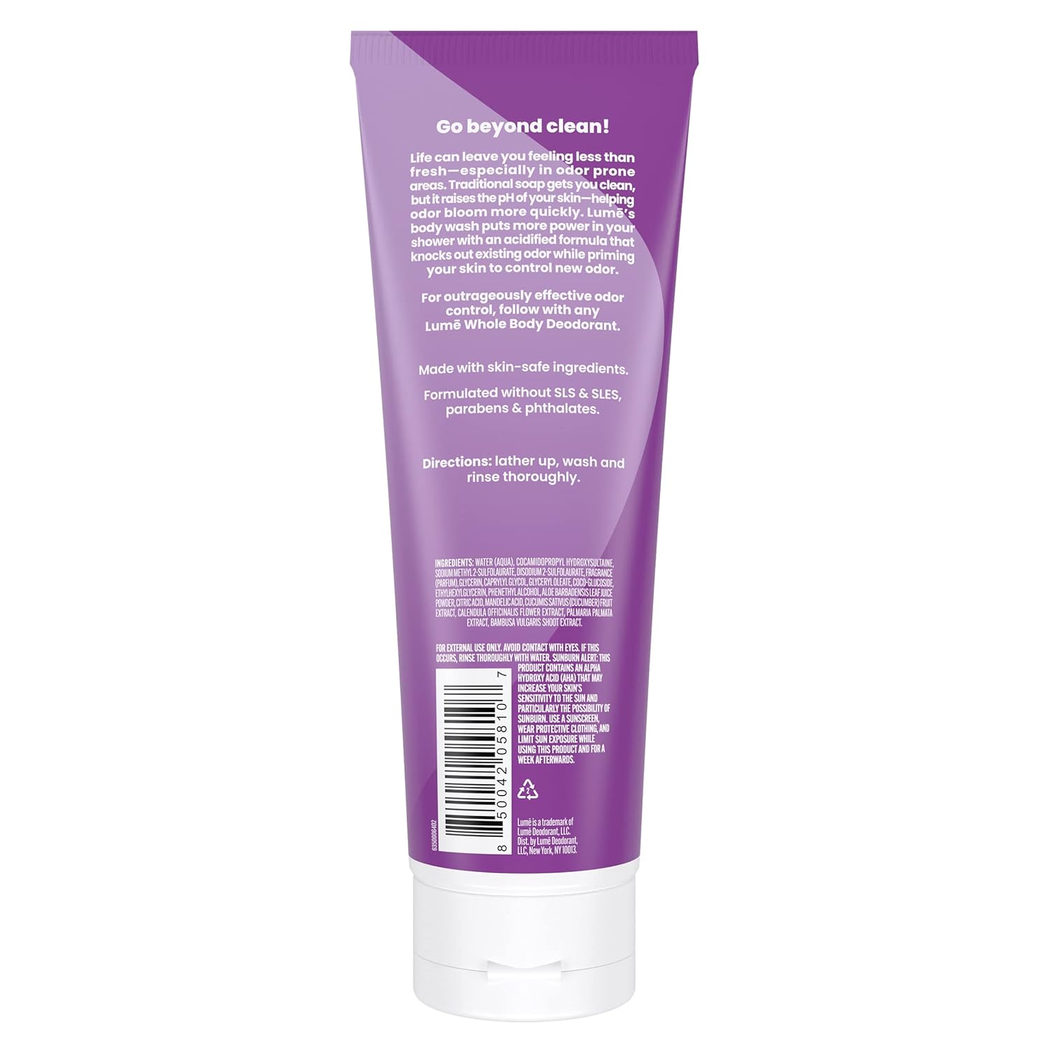 Lume Acidified Body Wash - 24 Hour Odor Control - Removes Odor Better than Soap - Moisturizing Formula - Formulated Without SLS or Parabens - OB/GYN Developed - 8.5 ounce (Lavender Sage) - Image 2