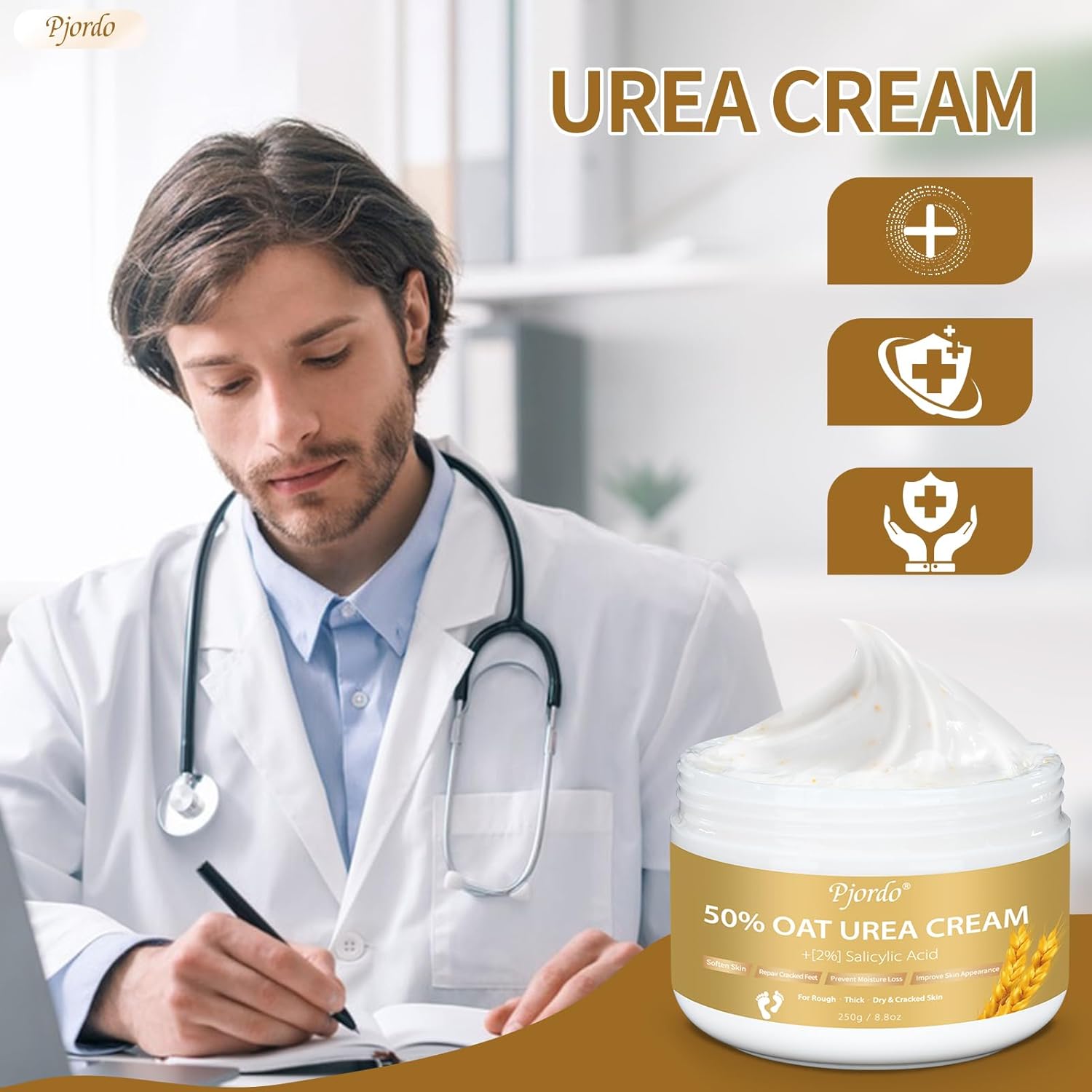 Urea Cream 50 Percent for Feet Maximum Strength with Oat and 2% Salicylic Acid, Foot Cream for Dry Cracked Heels and Feet, 8.8 oz - Image 7