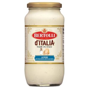 Bertolli d'Italia Alfredo Sauce, Authentic Tuscan Style Pasta Sauce Made in Italy with Fresh Cream and Aged Italian Cheeses, 16.9 OZ