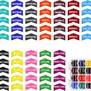 SIXPOINTS 60 Pieces MTG Keyword Counters -Set of Color Coded MTG Tokens & Box Set Compatible with Magic The Gathering, TCG, Card Games Accessories (MTG Keyword Counters)