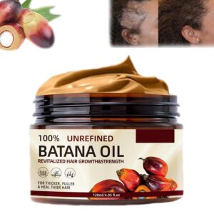 Batana Oil for Hair Growth, Batana Oil from Honduras, 100 Percent Pure Batana Oil, Batana Oil Organic Raw, Batana Miracle Hair Loss Oil, Repairs Damaged Hair, Leaves Hair Smoother 120g