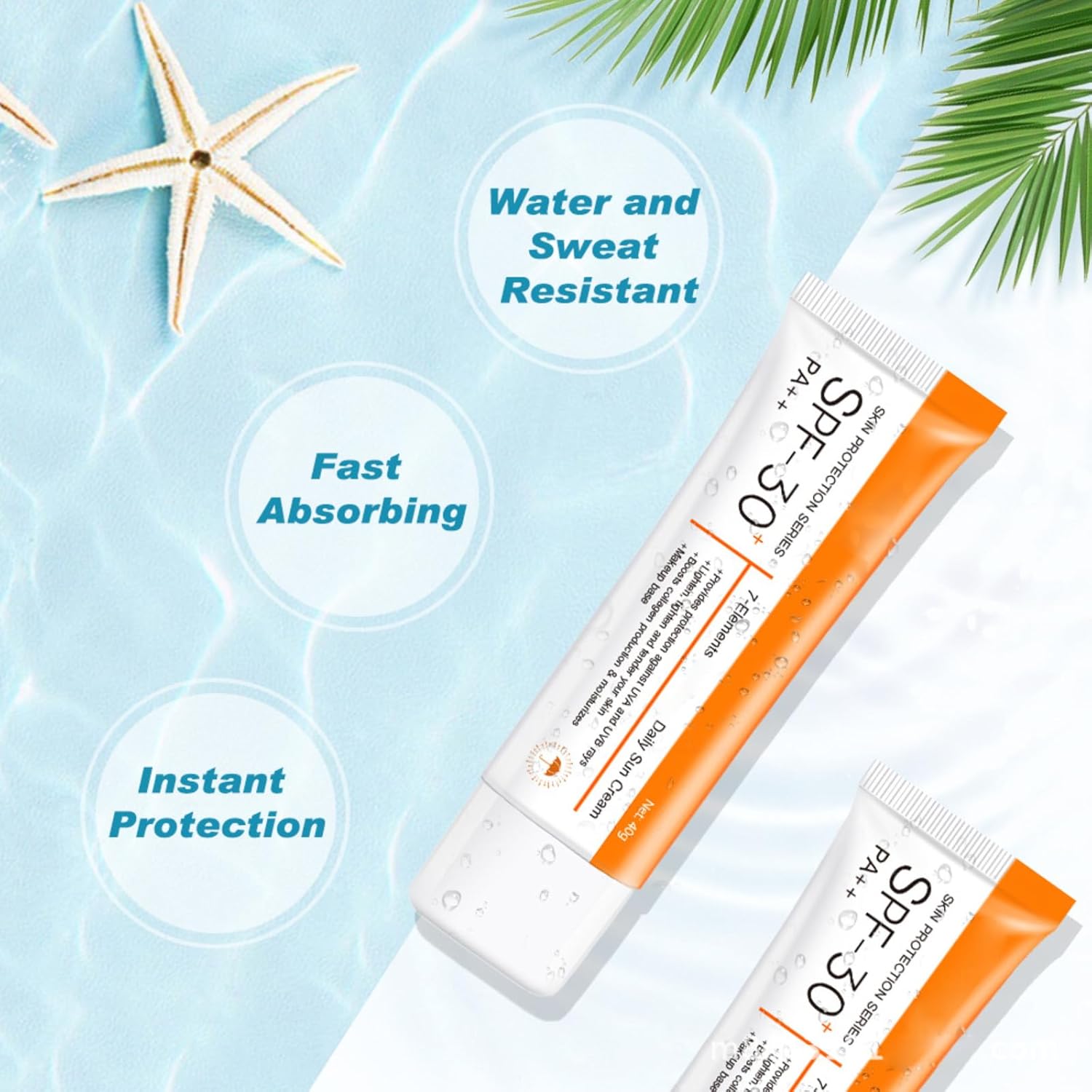 Travel Size SPF 30 Oil-Free Waterproof Sunscreen Face Moisturizer for All Skin Types - Image 6