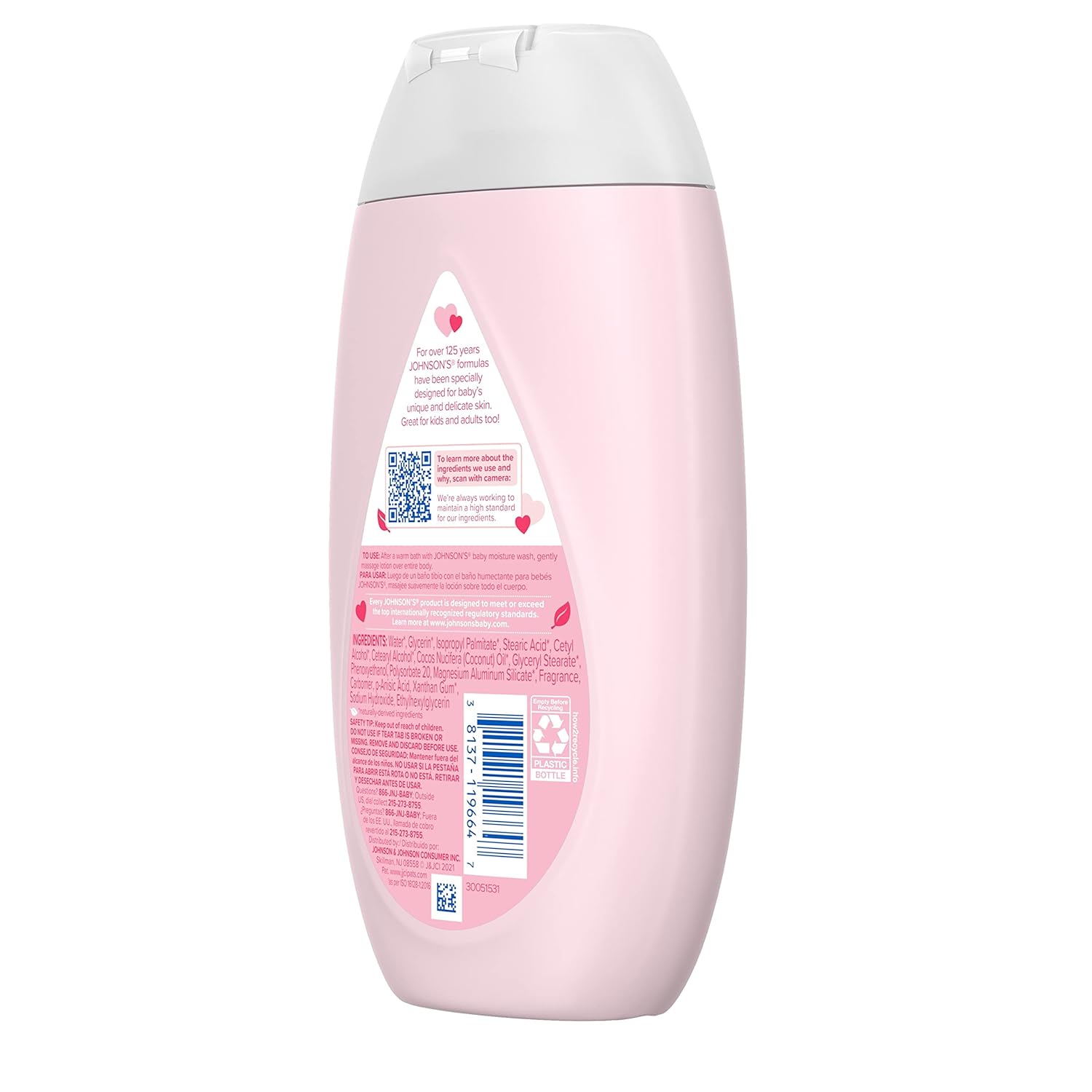 Johnson's Moisturizing Mild Pink Baby Lotion with Coconut Oil for Delicate Baby Skin, Dye-Free, Hypoallergenic & Dermatologist-Tested, Baby Skin Care, 13.6 fl. oz - Image 10