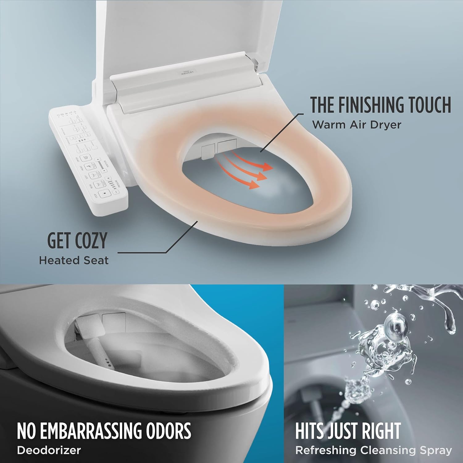 TOTO SW3074#01 WASHLET C2 Electronic Bidet Toilet Seat with PREMIST and EWATER+ Wand Cleaning, Elongated, Cotton White - Image 2