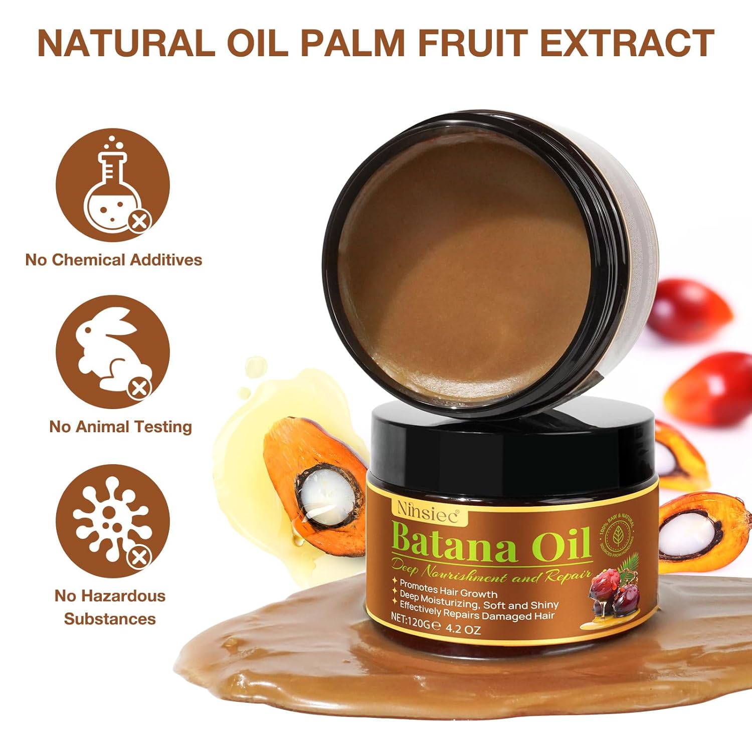 Pure Unrefined Organic Batana Oil for Hair Growth and Repair Damaged Hair 16oz - Image 3