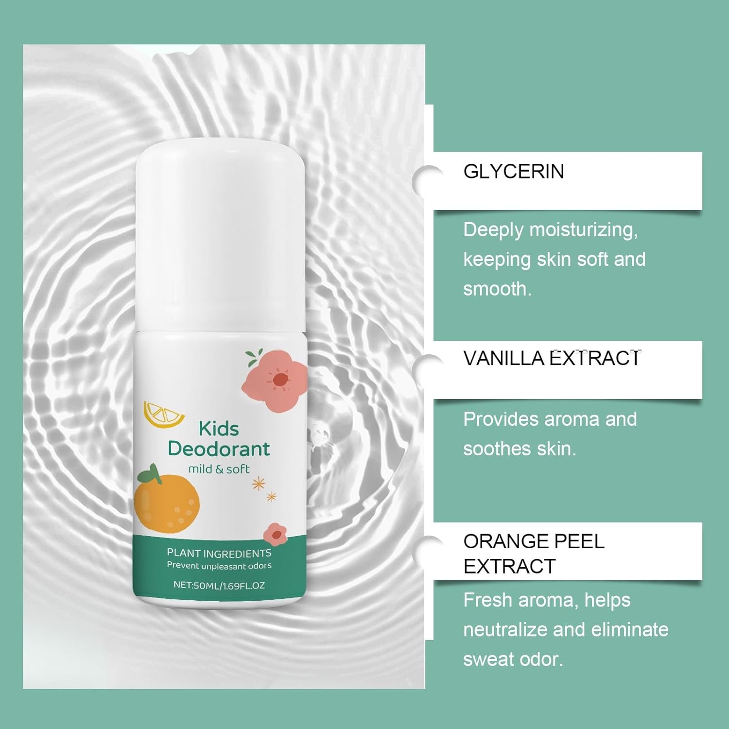 Gentle Hypoallergenic Natural Deodorant for Kids, Prevents Odors Whole Body Use - Image 4