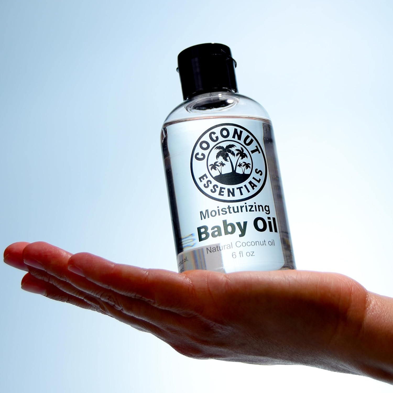 Coconut Essentials BABY OIL - Liquid Coconut oil (MCT) - No Mineral oil - Unscented Moisturizer - Infant & Newborn - Massage, Scalp Sensitive Skin, Eczema & Dry Skin Relief - Fragrance Free (6oz) - Image 6