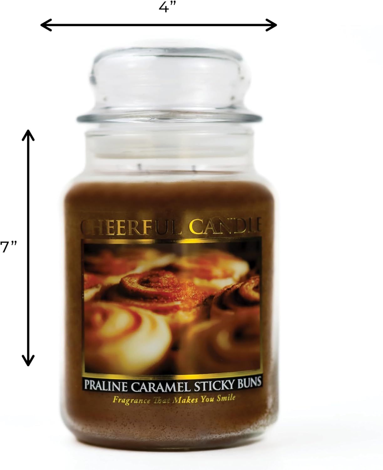 A Cheerful Giver — Praline Caramel Sticky Buns - 24oz Large Scented Candle Jar with Lid - Cheerful Candle - 135 Hours of Burn Time, Christmas Gift for Women, Brown - Image 5