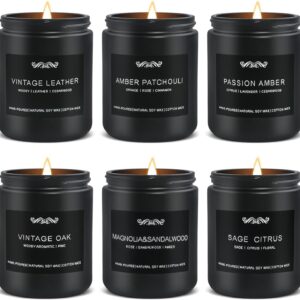 6 Pack Candles for Home Scented Aromatherapy Candles Gifts Set for Mens, Men Candle Set, 42 oz 300 Hour Long Lasting Candles, Gifts for Men, Birthday, Anniversary Present