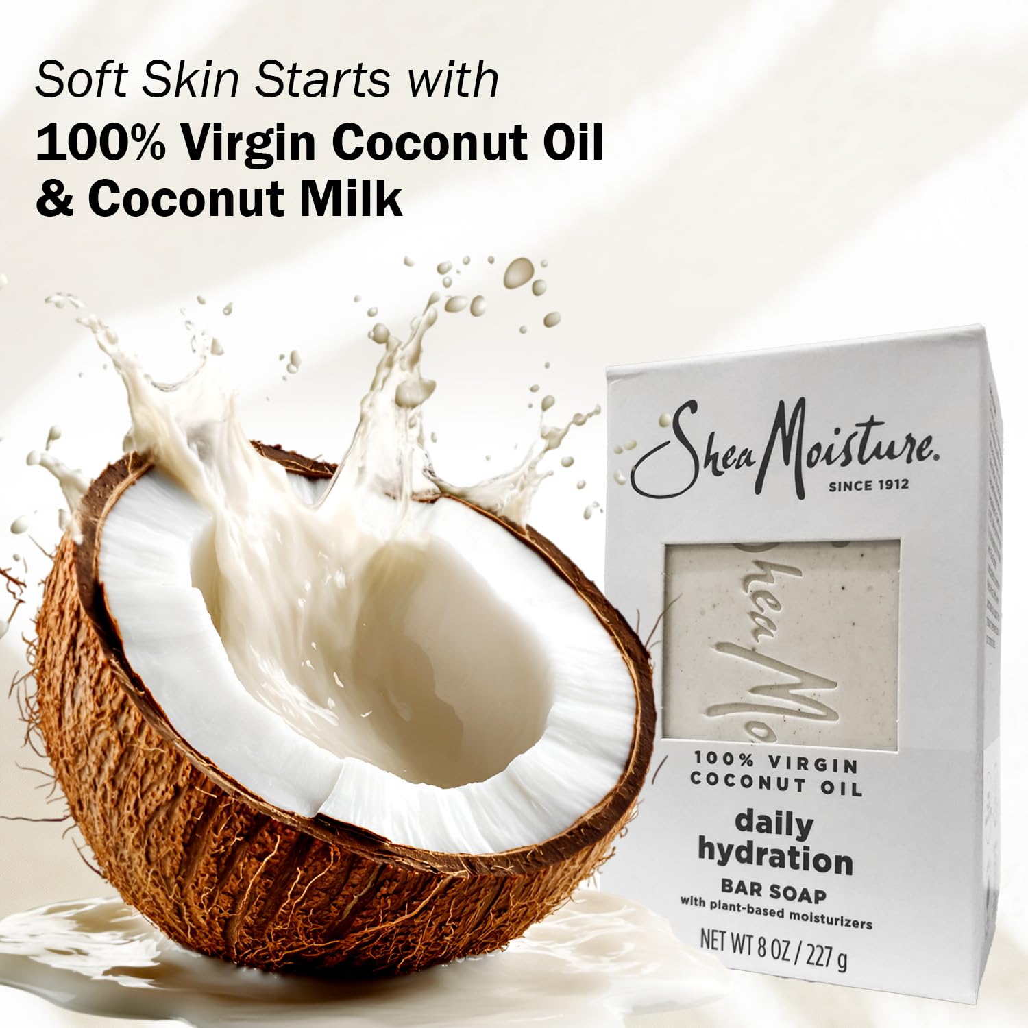 SheaMoisture 100% Virgin Coconut Oil Daily Hydrating Bar Soap 8 oz 2 Pack - Image 3