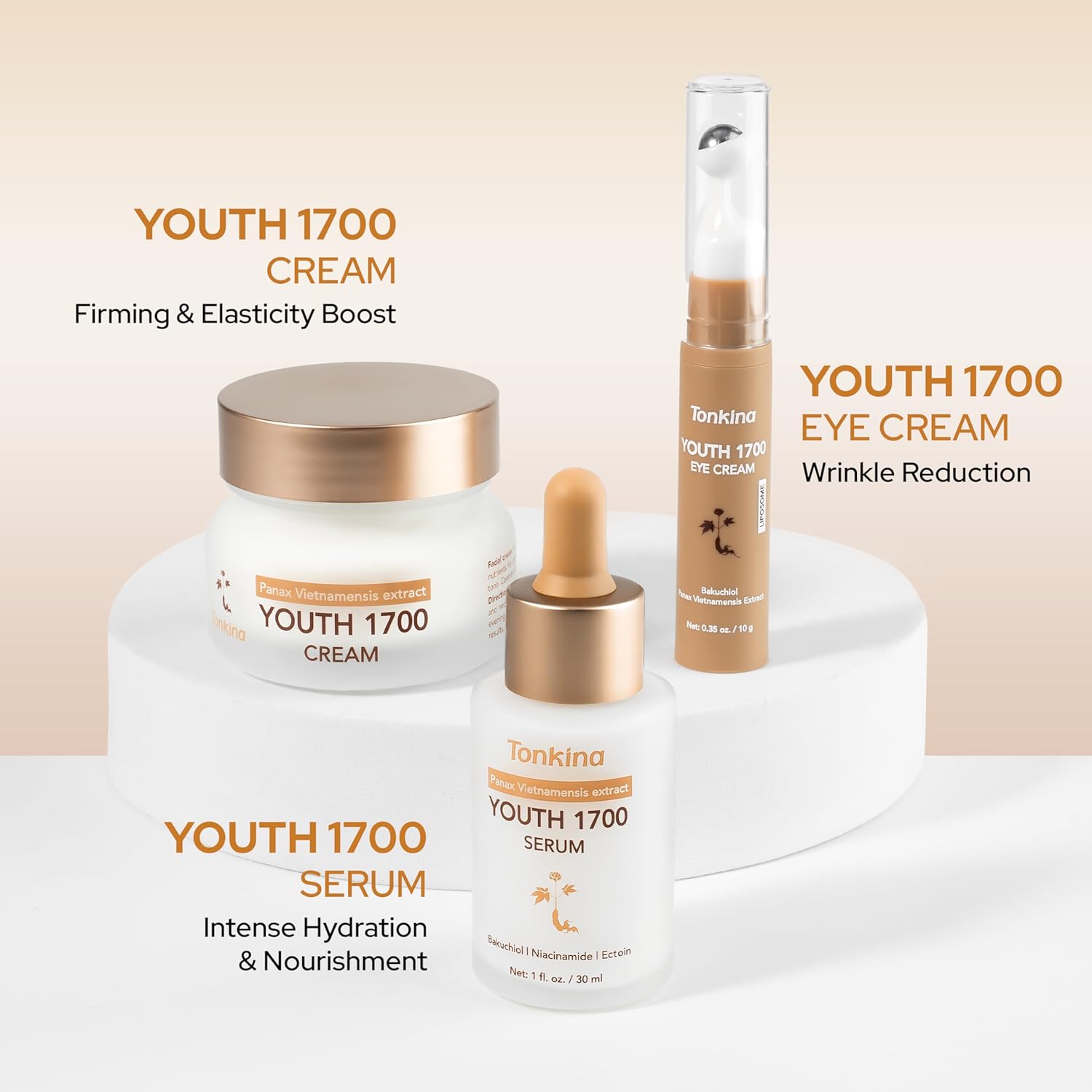 Youth 1700 Essential Trio Set, Vietnamese Ginseng Anti-Aging Skin Care Kit - Skin Firming & Moisturizing, For All Skin Types - Image 3