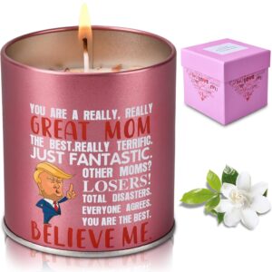 Gardenia Scented Candles - 9 Oz - Perfect Gifts for Mom on Mothers Day, Christmas, Birthday - Funny & Unique