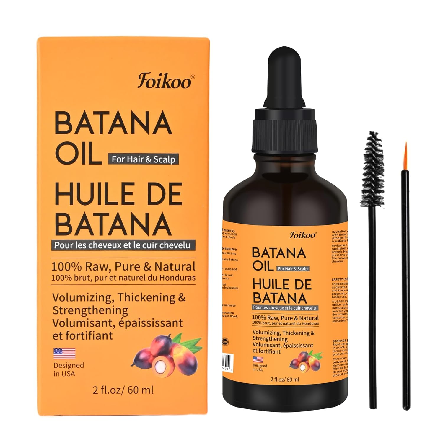 Batana Oil for Hair Growth Dr Sebi Organic, 100% Raw Pure & Natural Botana Oil from Honduras, Deeply Nourishing Scalp for Hair Thicker and Stronger, 2 Fl Oz (2 Fl Oz, Pure)
