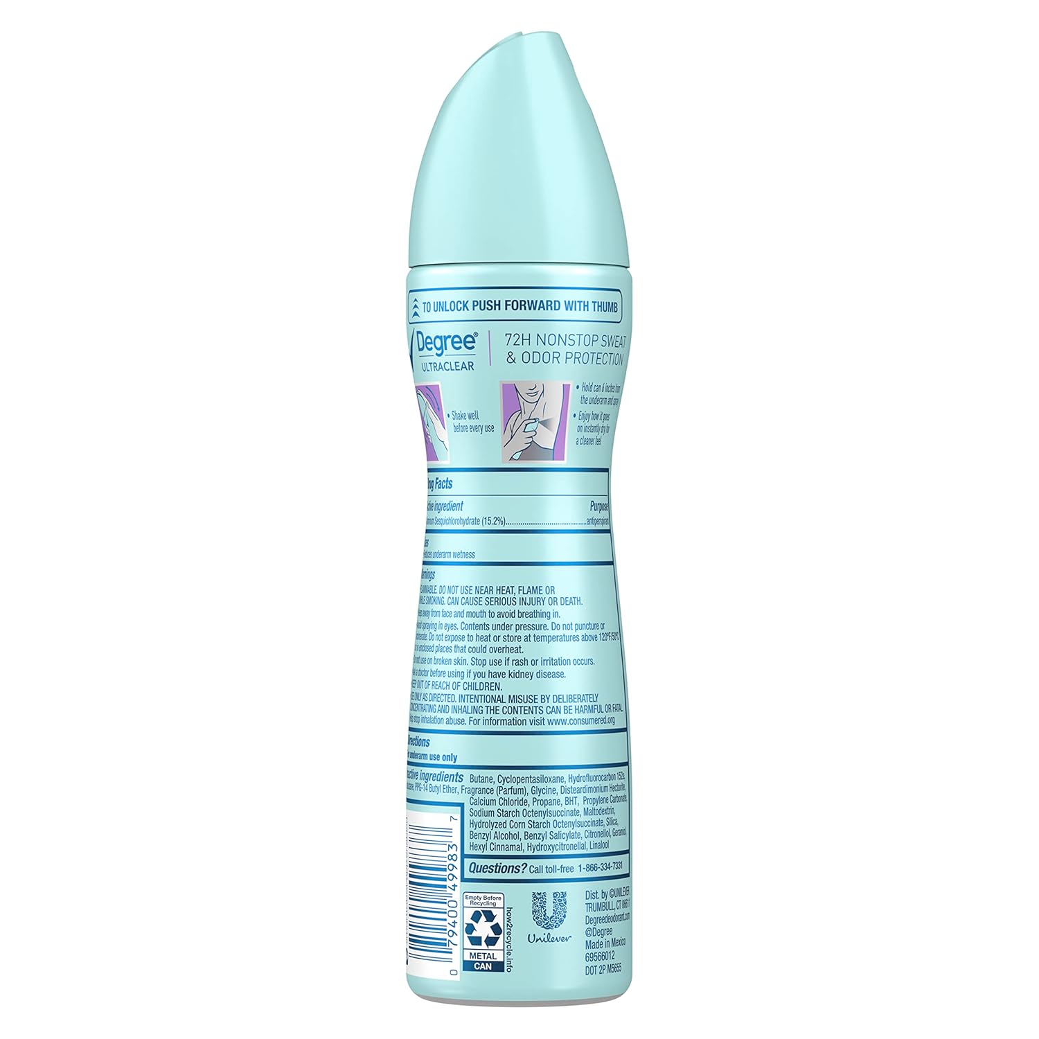 Degree Antiperspirant Dry Spray Pure Fresh 3 Count Anti White Marks and Yellow Stains Deodorant for Women 3.8 oz(Pack of 3) - Image 2