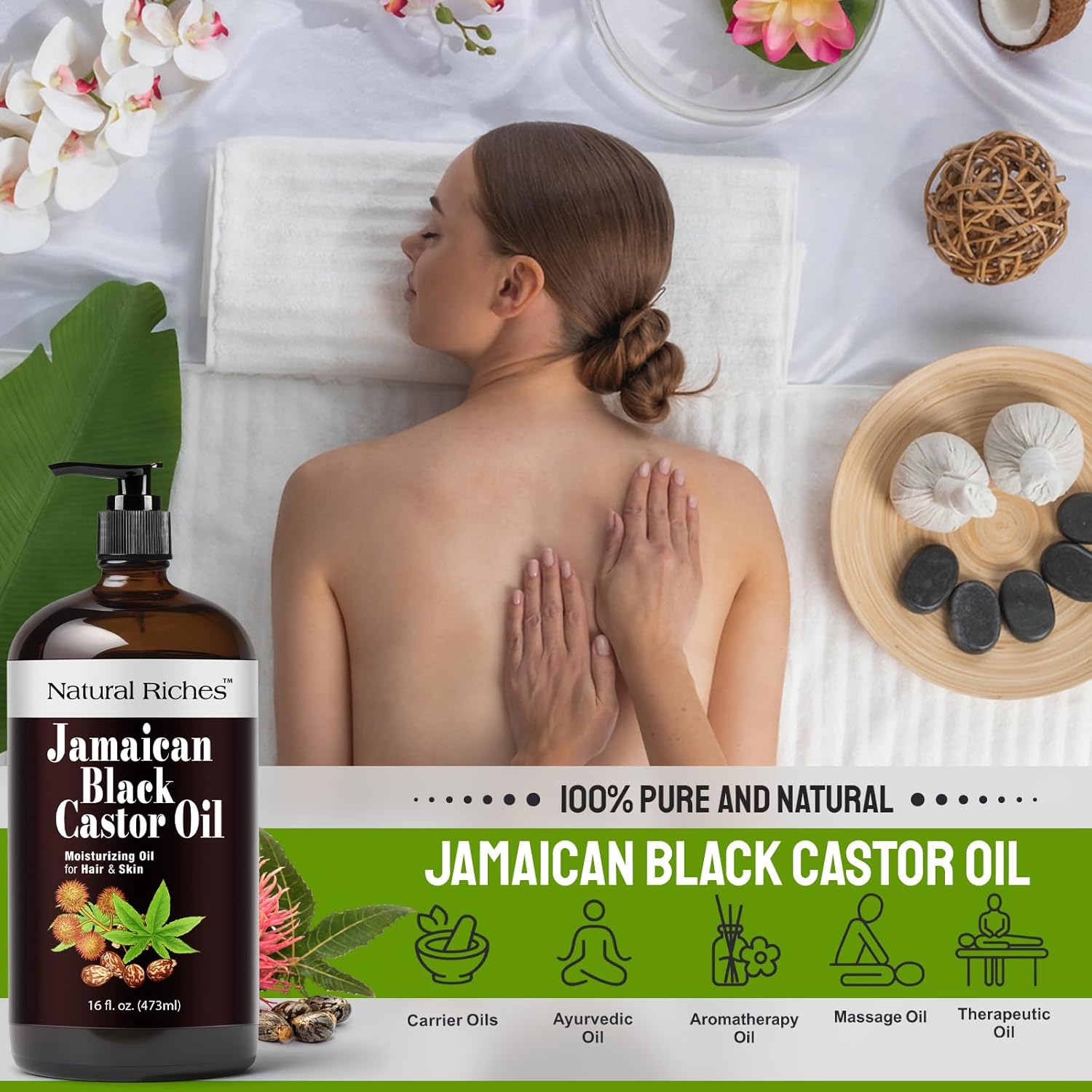 Natural Riches 16fl.oz Jamaican Black Castor Oil for Hair and Skin Care - Image 8