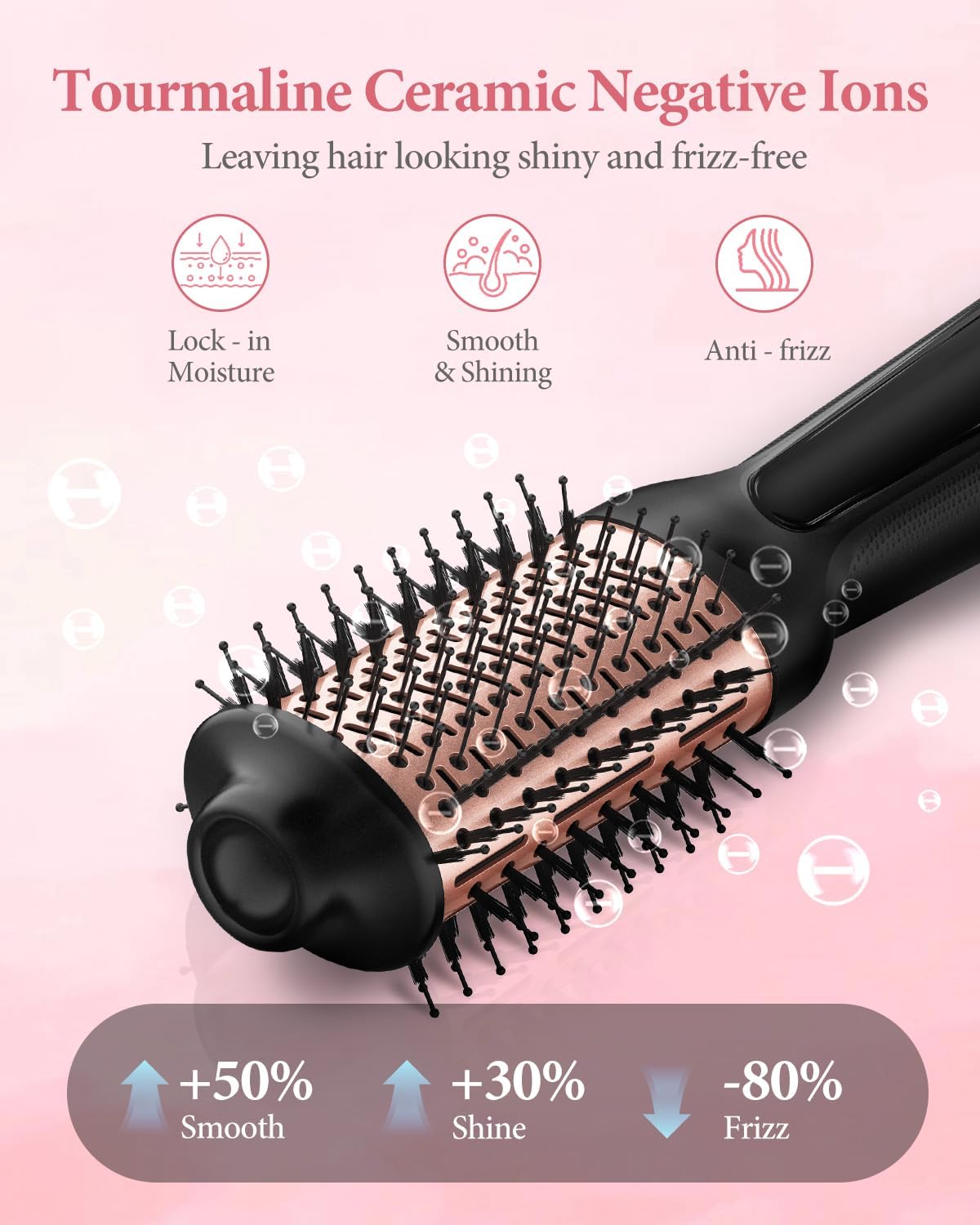 Travel-Friendly Dual Voltage Hair Dryer Brush One-Step Hot Air Volumizer with Adapter - Image 5