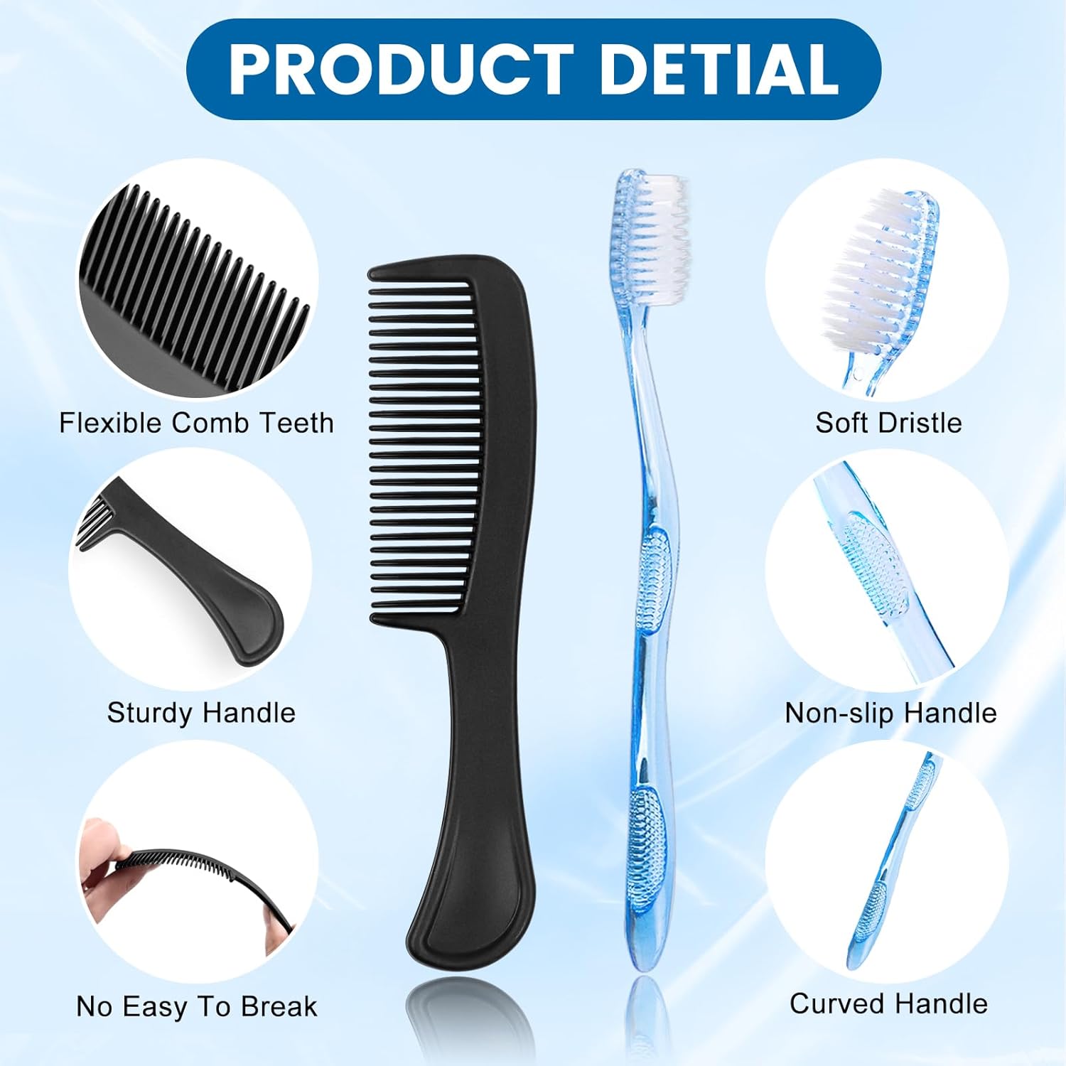 25 Piece Personal Hygiene Kit with Toothbrushes, Toothpaste, Soap, Shampoo, Floss Picks - Image 3