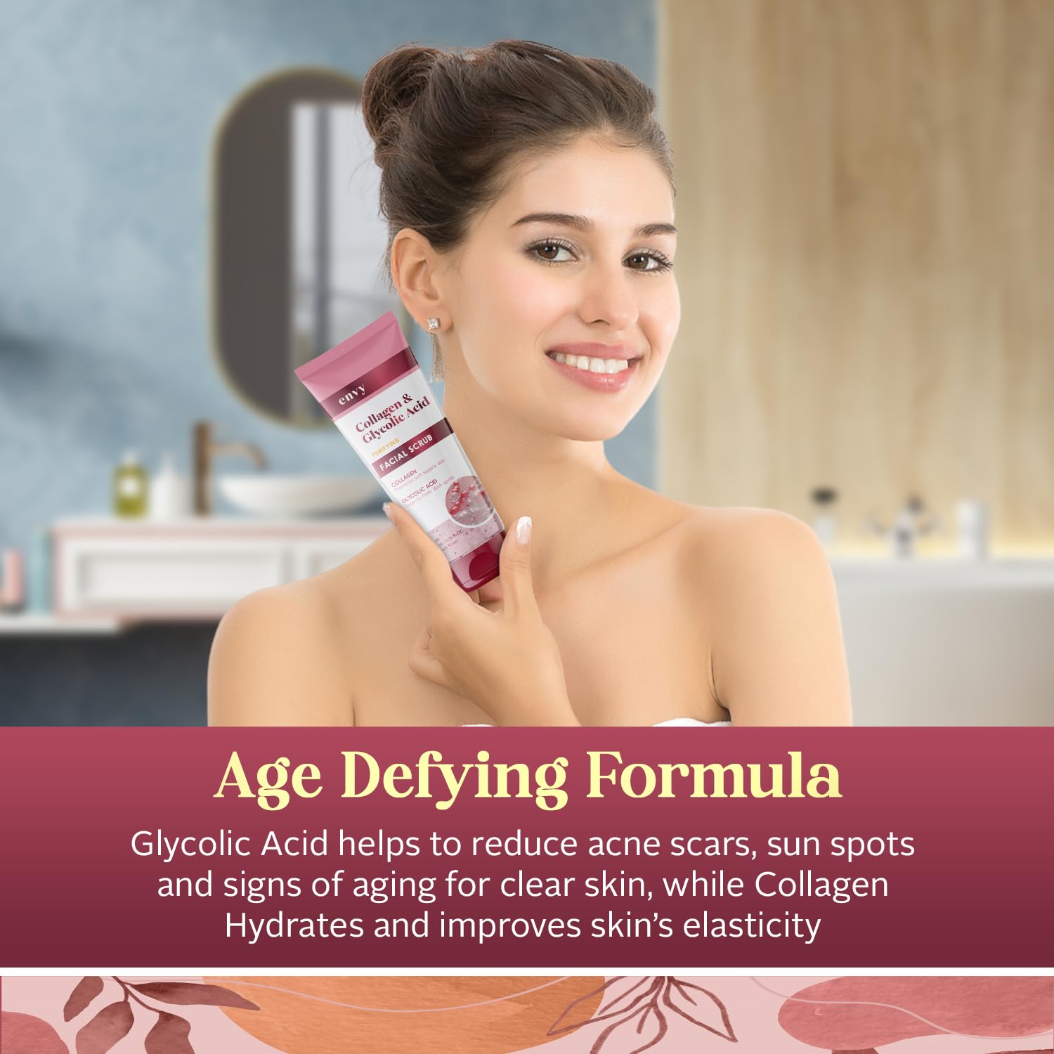 Envy Collagen Glycolic Acid Face Scrub 6.76 Oz for Anti-Aging and Dark Spots - Image 3