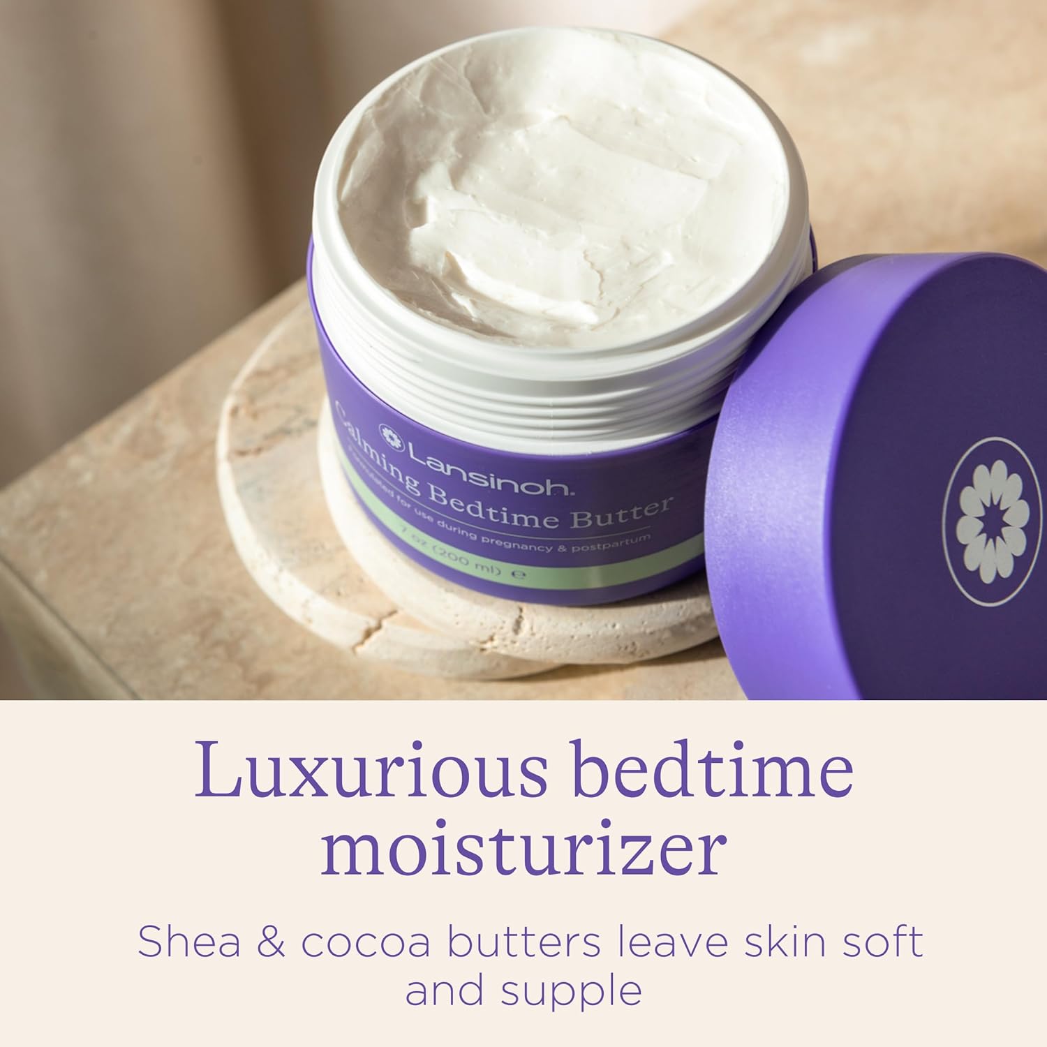 Lansinoh Magnesium Bedtime Butter Body Lotion for Pregnant Moms, Calm Magnesium Lotion for Aching Muscles, Lotion for Women & Soothing Massage, Promote Relaxation, Help Ease Cramps, 7 oz. - Image 2